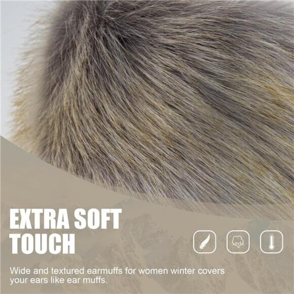 Faux Fur Headband for Women Silver - Picture 2 of 6